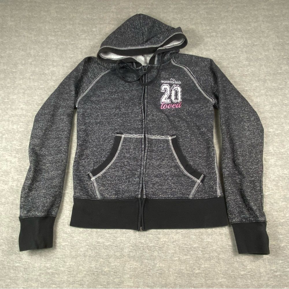 Women of Faith Womens‎ Full Zip Kangaroo Pocket Hoodie Jacket Size Small